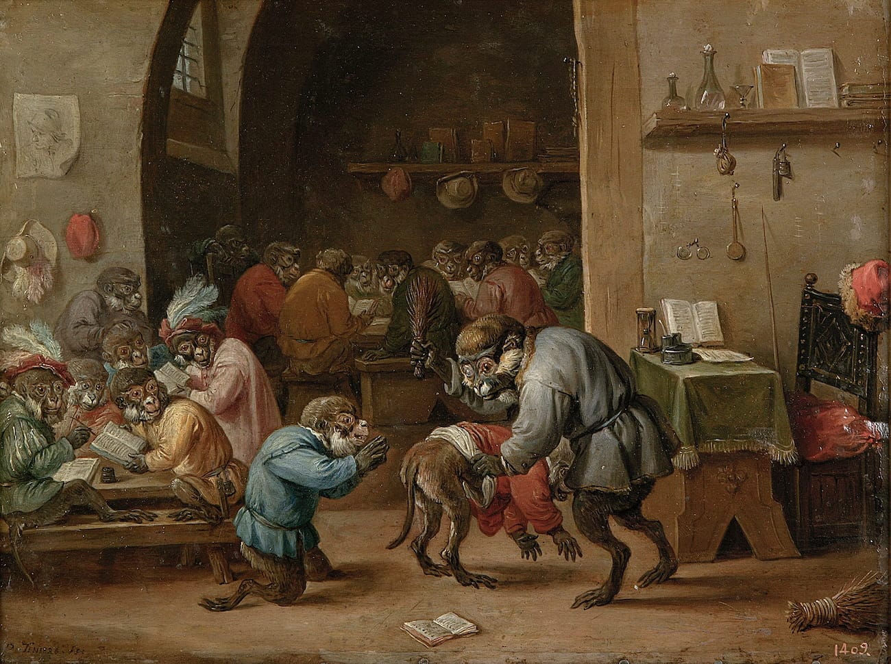 Singerie Singerie, the pictorial genre originated in Middle Ages depicting ...