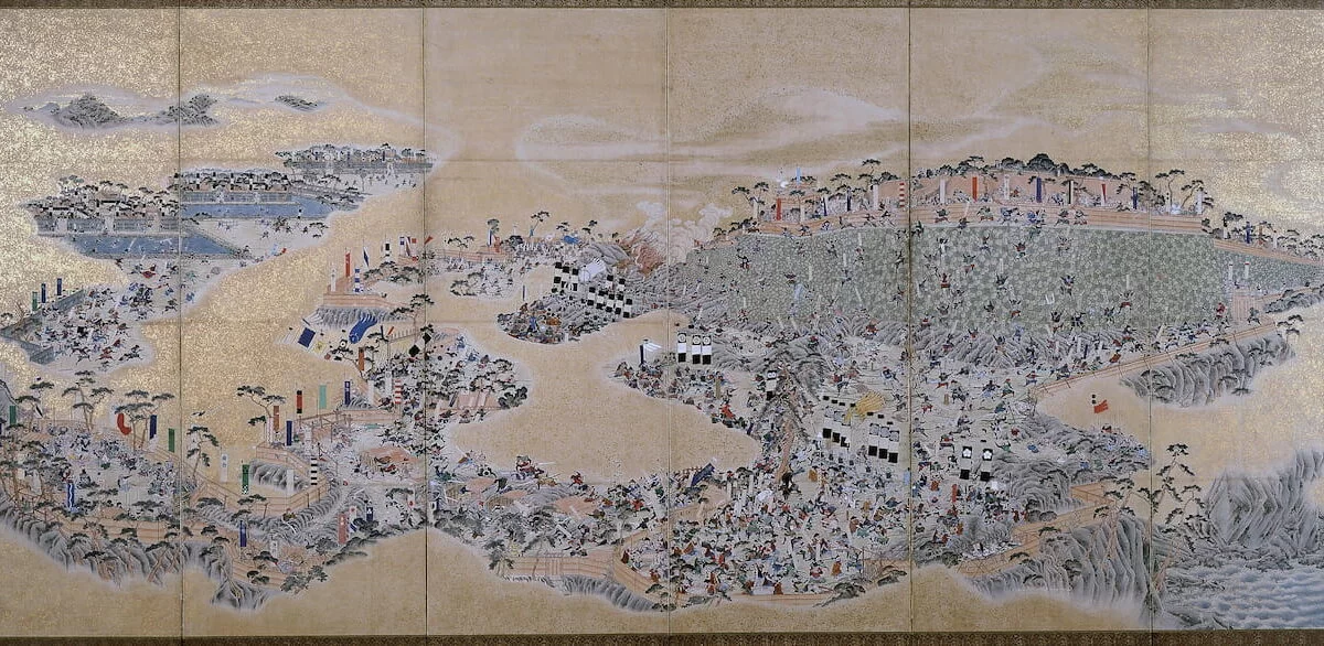 Siege of Hara Castle during the Shibamara Rebellion, by artist Saito Shuho