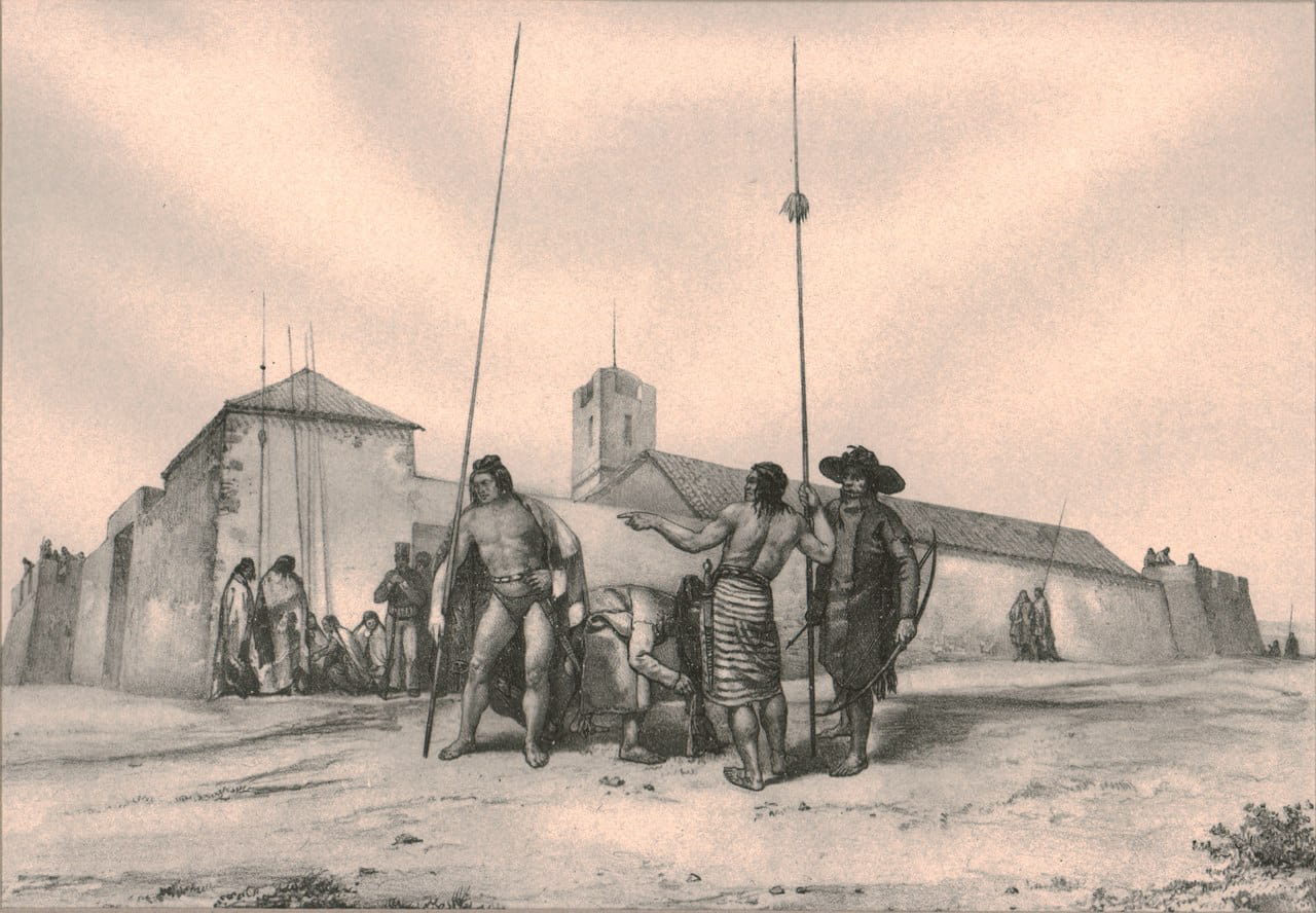 Patagones in a lithograph by Alcide d'Orbigny (1829)