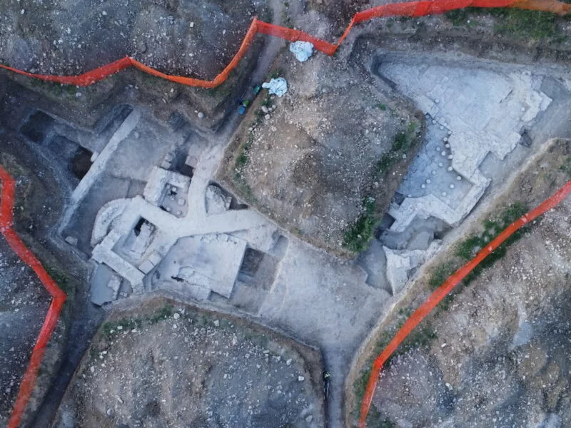 View of the excavations in the late imperial Roman villa of Fiumana