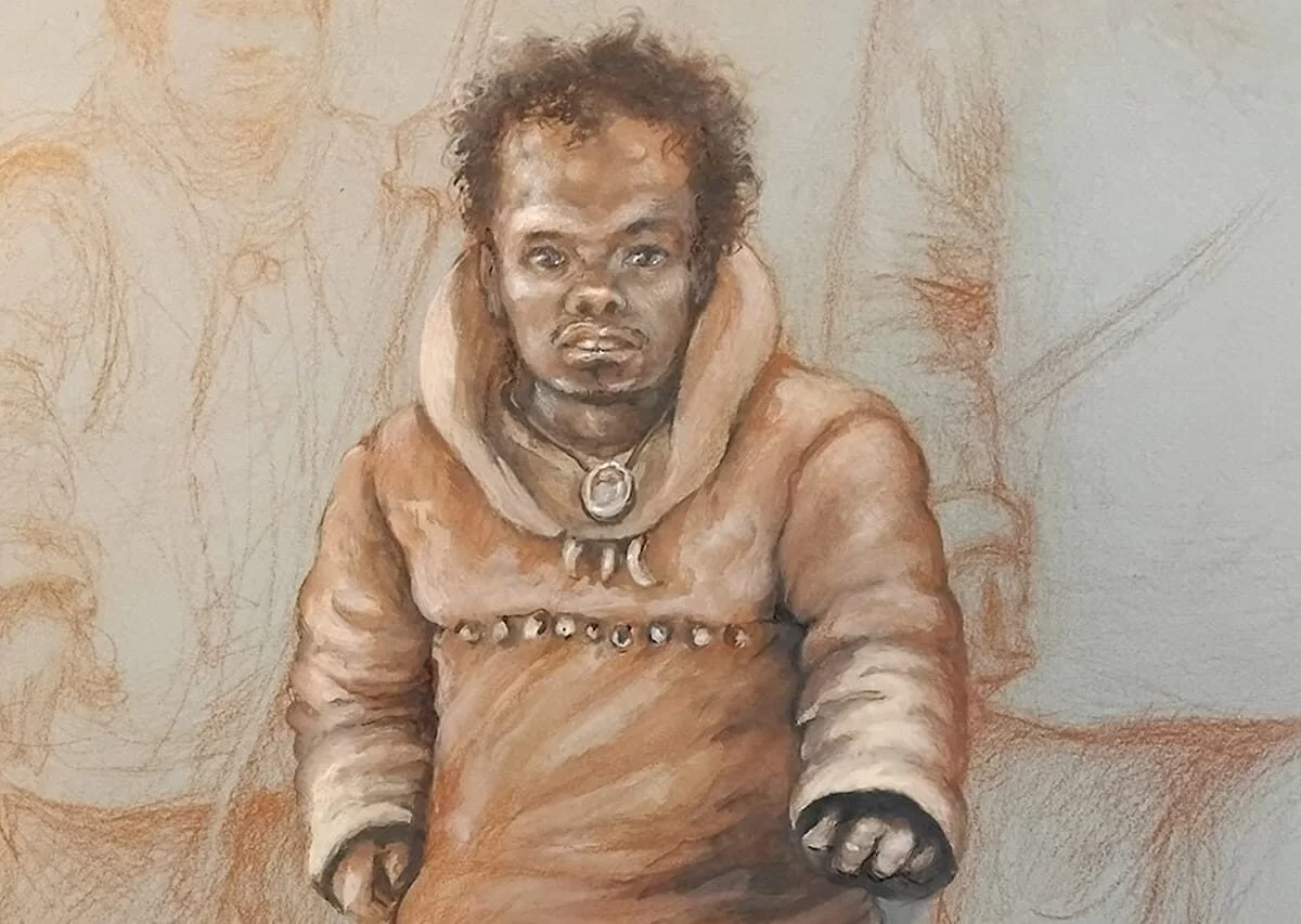 Reconstruction of Romito 2, a 16-year-old teenager with a form of dwarfism who lived 11,000 years ago in southern Italy (note the prehistoric hoodie)