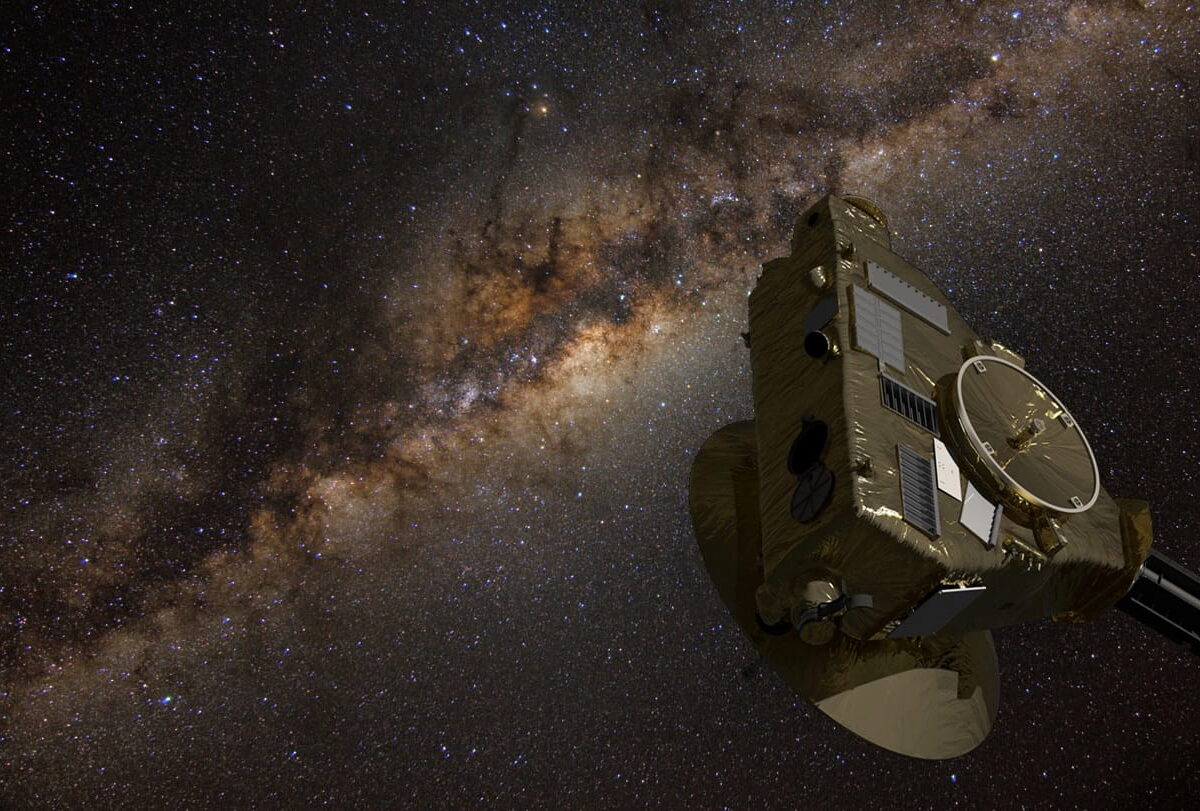 Artist's depiction of the New Horizons spacecraft billions of miles from Earth