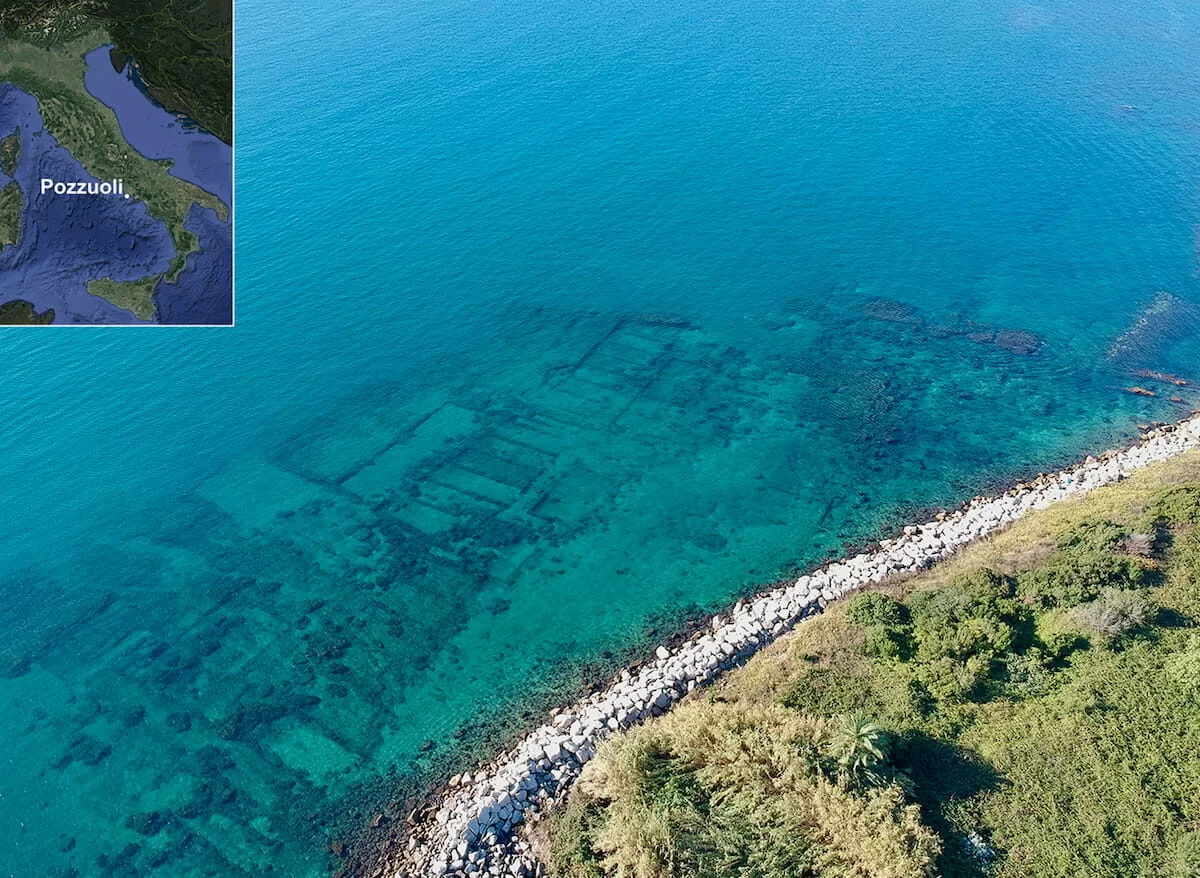 Submerged site where the Nabataean temple was found