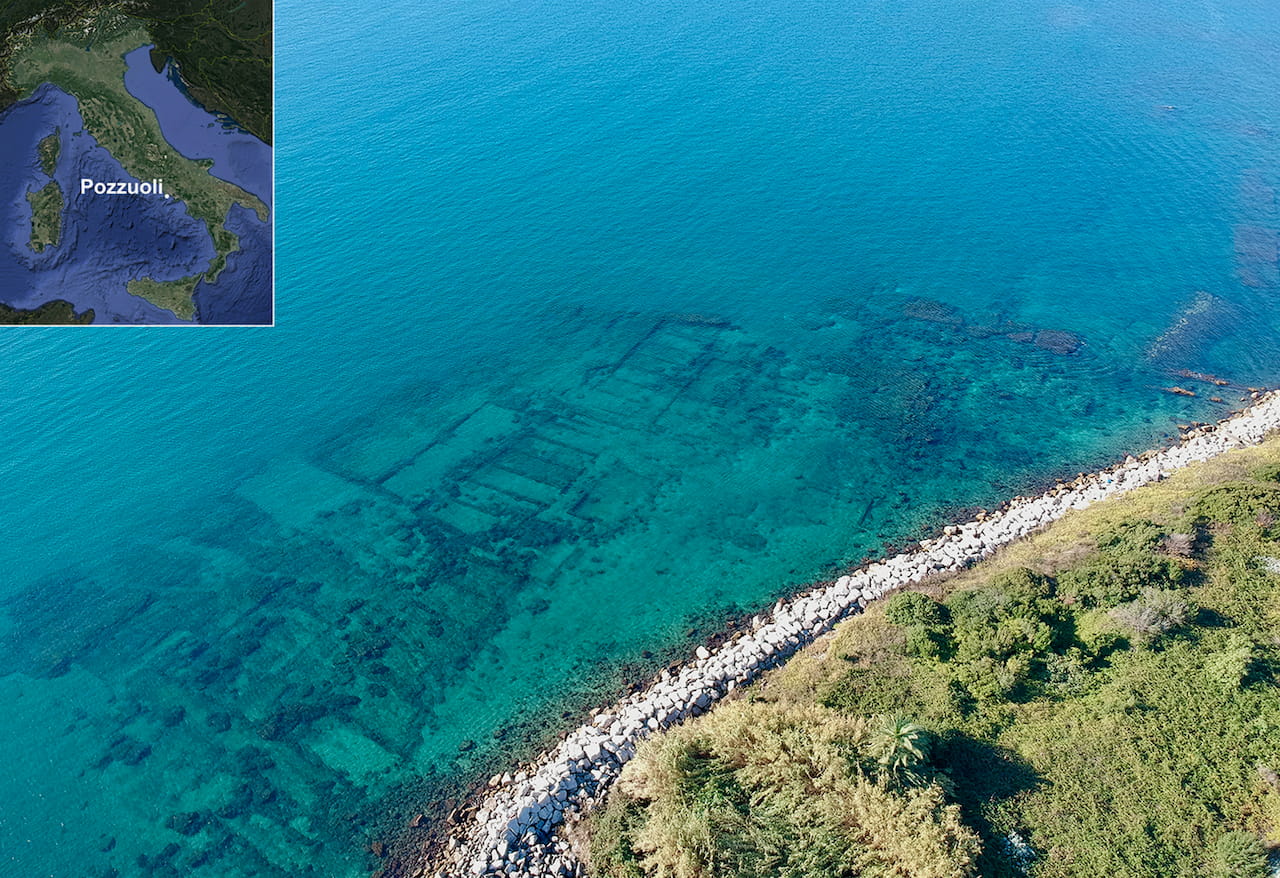 A Nabataean Temple Submerged off the Coast of Pozzuoli, Filled with ...