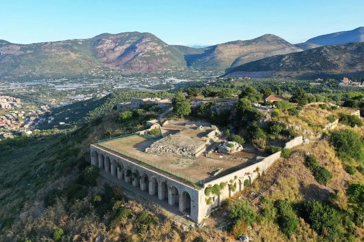 View of the sanctuary at the top of Monte Sant'Angelo