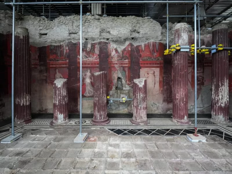 A Spectacular Fresco Depicting a Thiasos or Procession of Dionysus Found in Pompeii