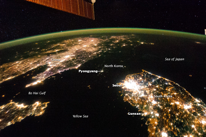 La NASA muestra la verdadera oscuridad de Corea del Norte