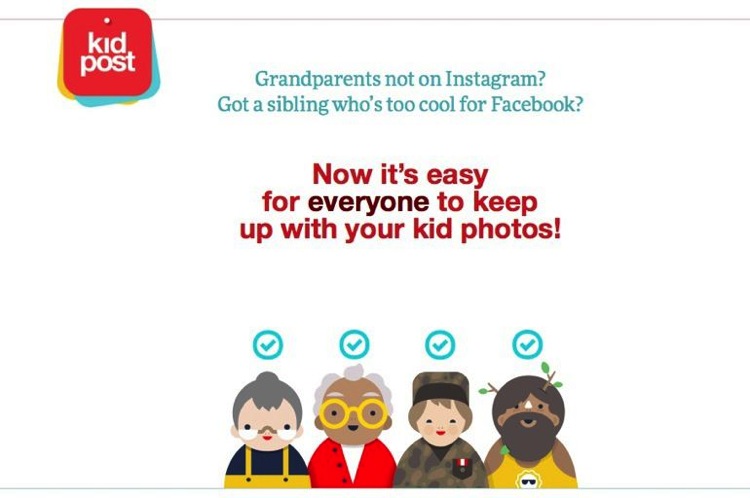 Kidpost envía las actualizaciones de Facebook a los familiares que no usan Facebook 1