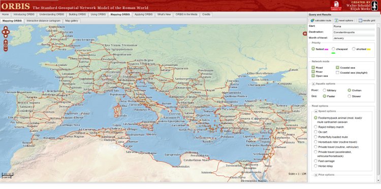 Mapa interactivo para viajar por el Imperio Romano 