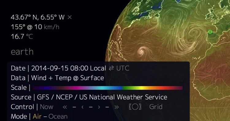 Mapa interactivo con el clima de cualquier punto de la Tierra en tiempo real 2