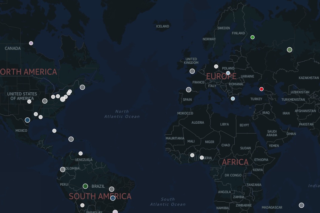 Mapa interactivo de avistamientos de OVNIs desde 1933 