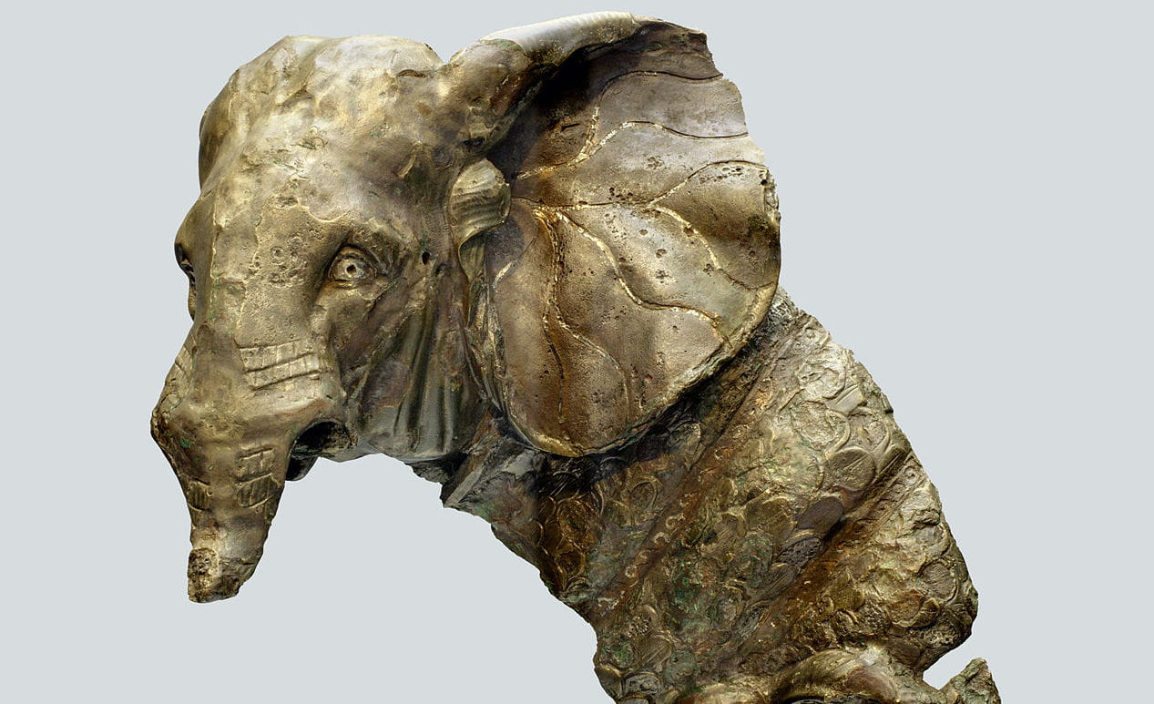 Roman bronze depicting a war elephant