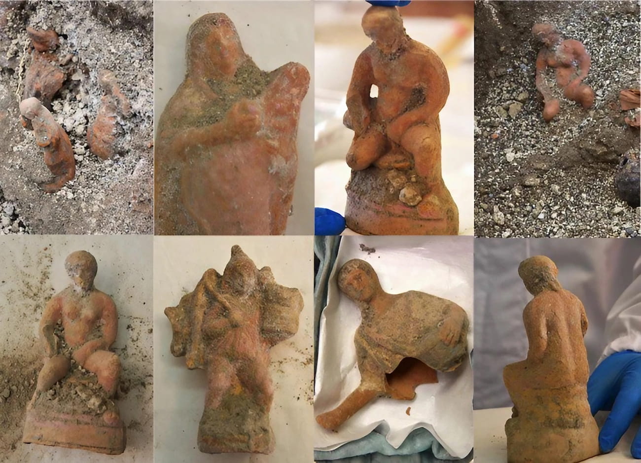 Collage de las estatuillas descubiertas