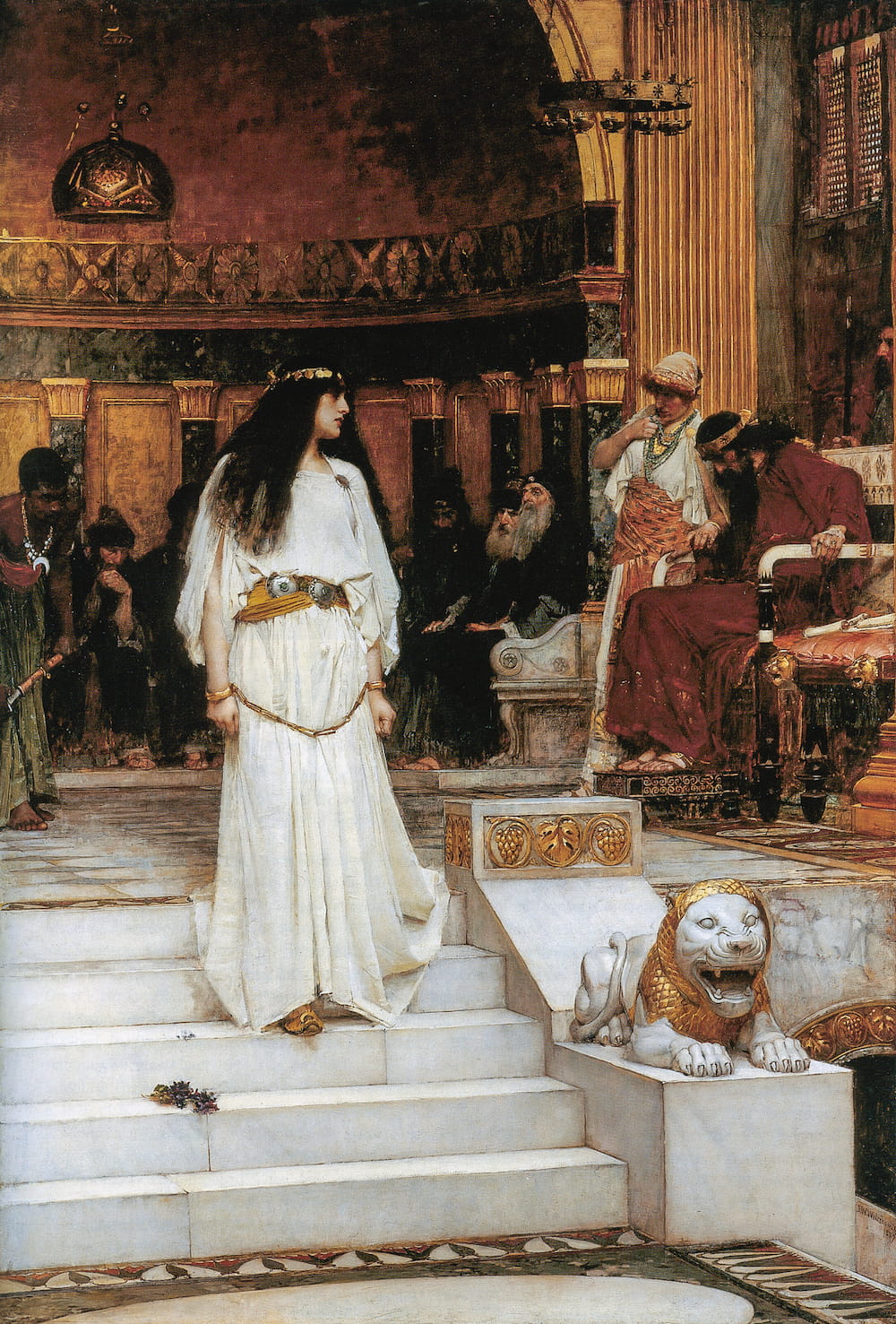 Mariamna abandonando el tribunal de Herodes, cuadro de John William Waterhouse