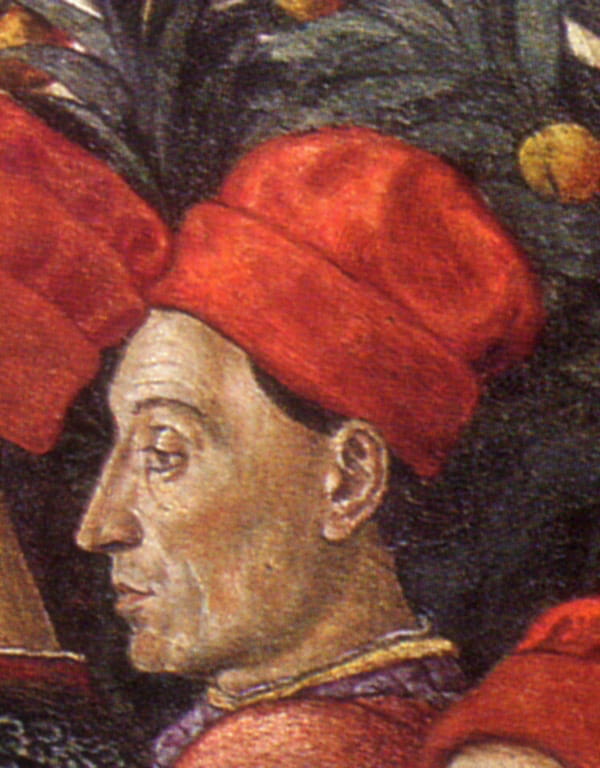 Retrato al fresco de Ciriaco de Ancona hecho por Benozzo Gozzoli