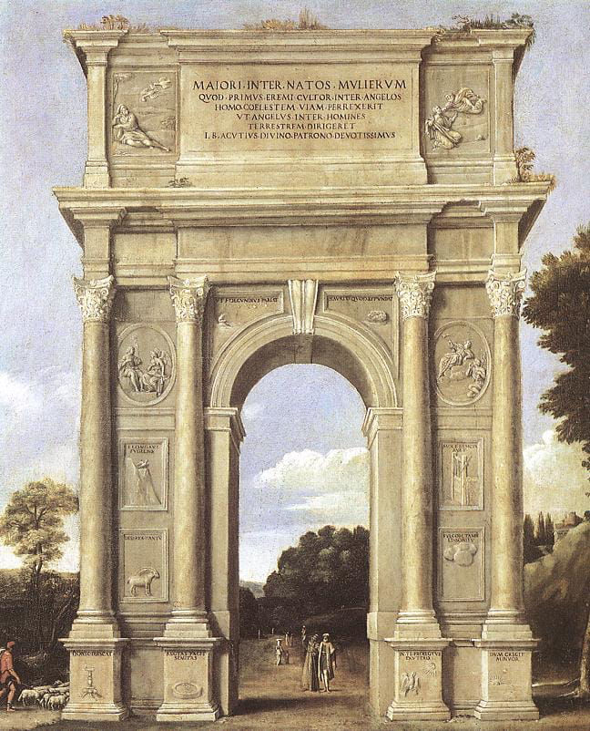 El Arco de Trajano en Ancona, en una pintura de Domenichino