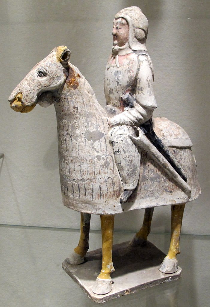 Un catafracto chino en terracota, correspondiente al períod de la dinastía del Norte