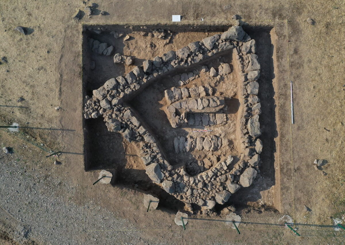 Una de las estructuras descubiertas en en campo de batalla de Mancicerta