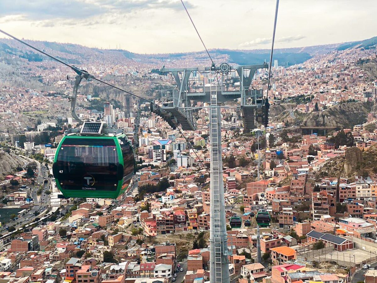 The impressive urban cablez network in La Paz in Bolivia is the largest in the world