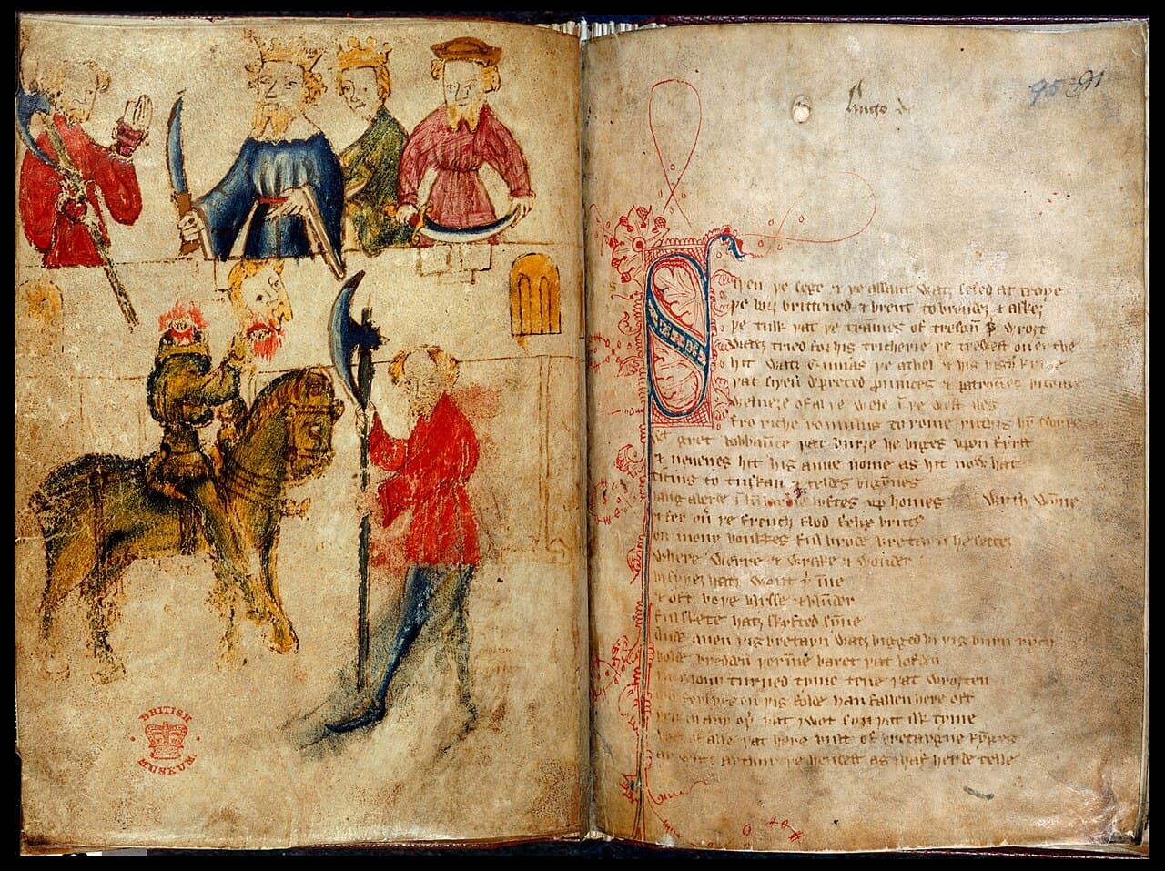 manuscrito Pearl Gawain Caballero Verde