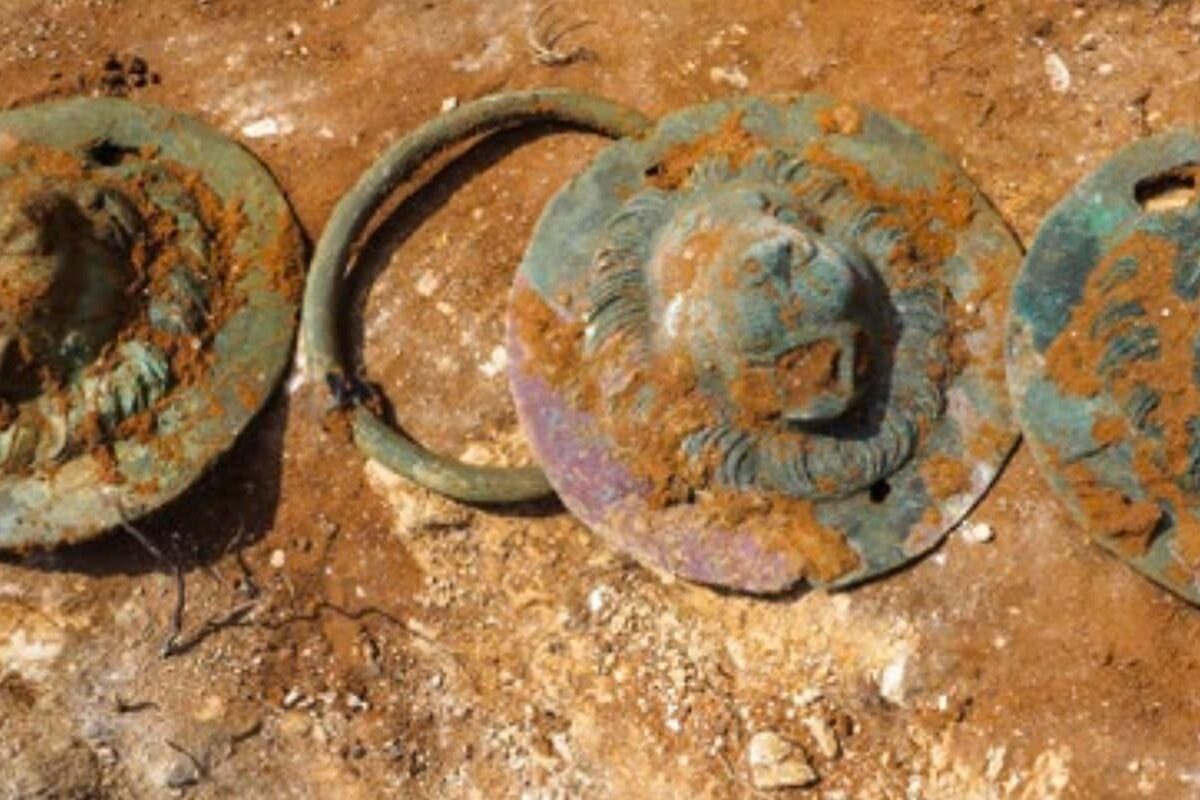 discos cabeza leon tumba romana