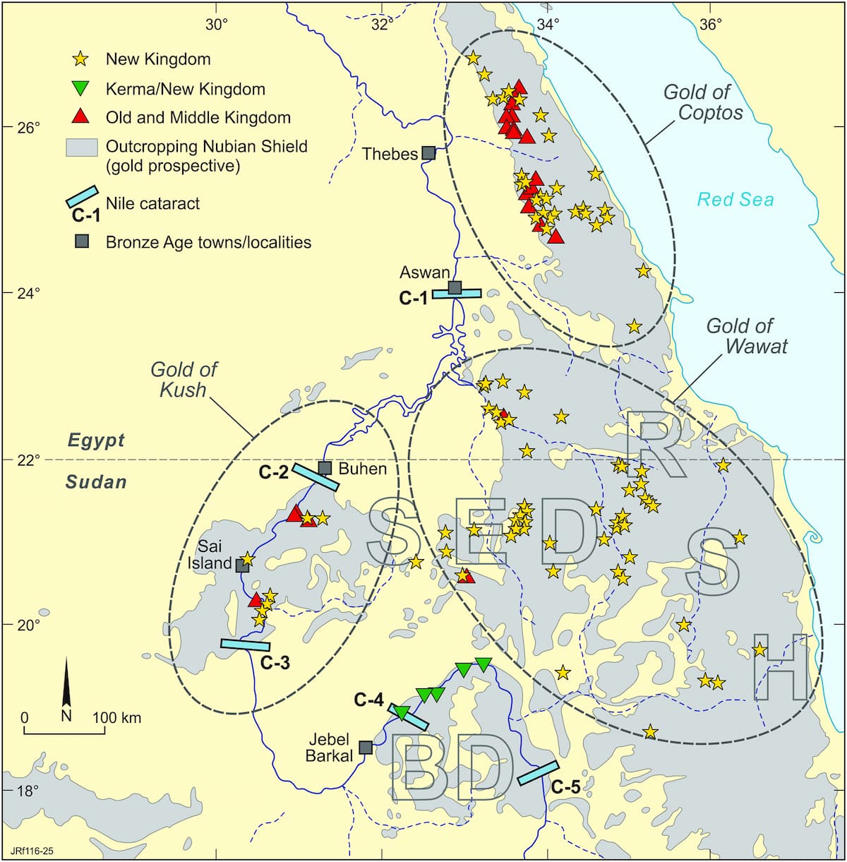Nile mining ancient gold Egypt