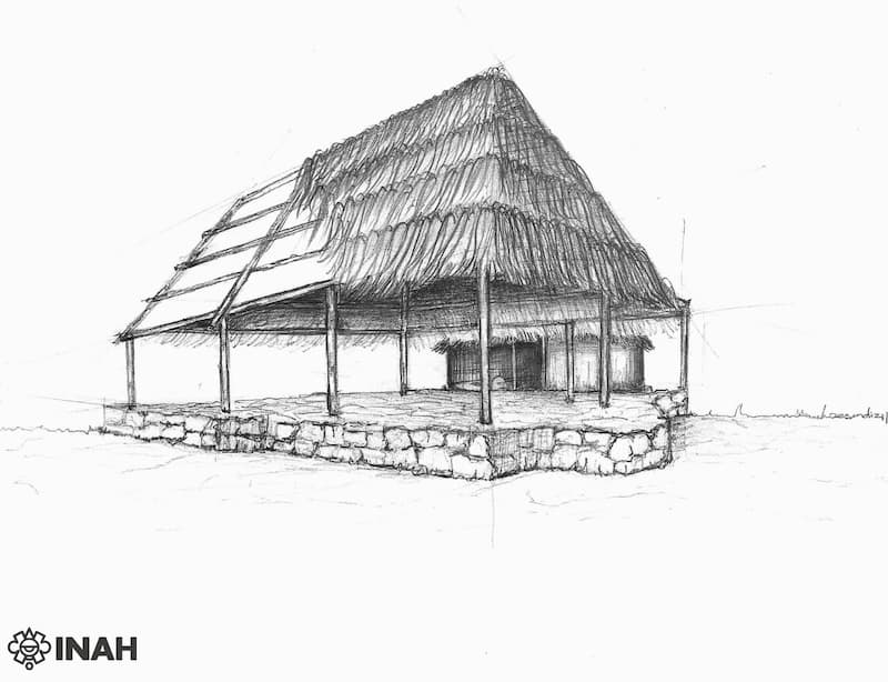 sculpture marker elderly man Mexico Mayans