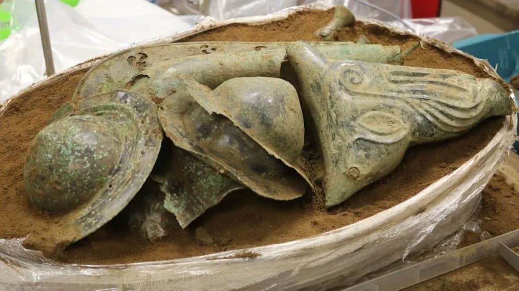 A carnyx, the thunderous Celtic war trumpet that terrified the
